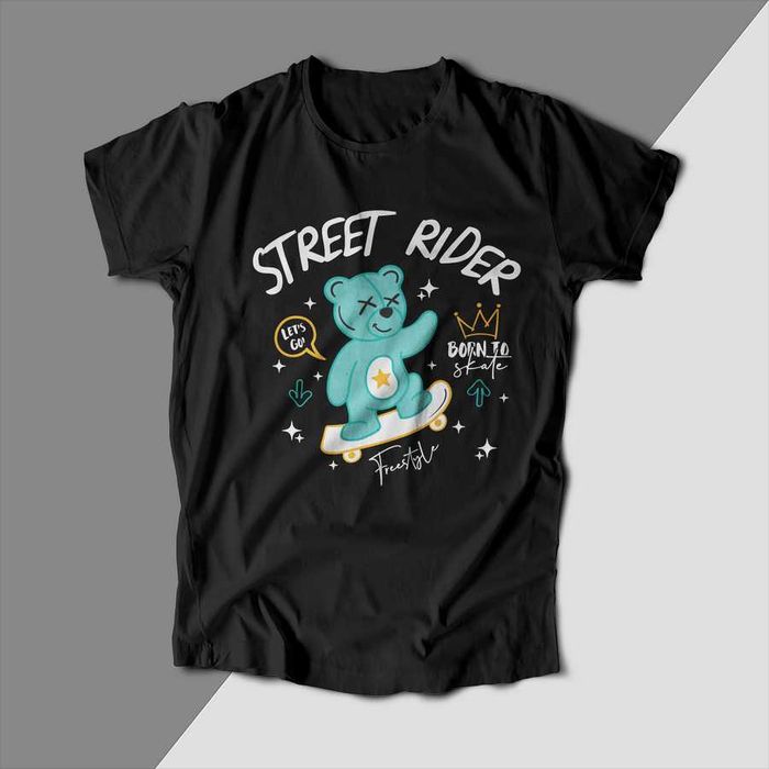 Черни тениски с Teddy Bear, Различни мечета, Тениска с щампа