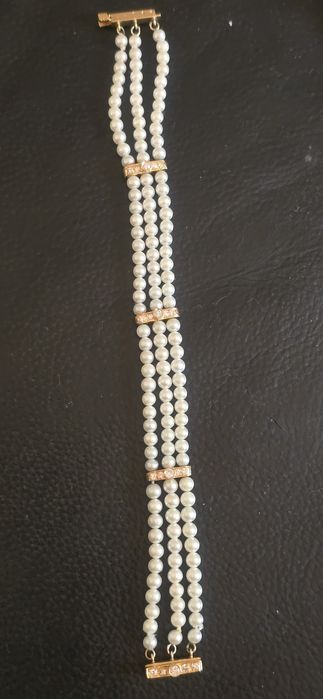 Brățară aur perle si diamante naturale okazie