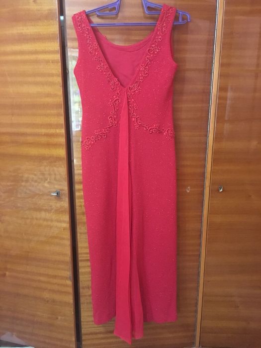 Rochie roșie lunga nunta elegantă de ocazie