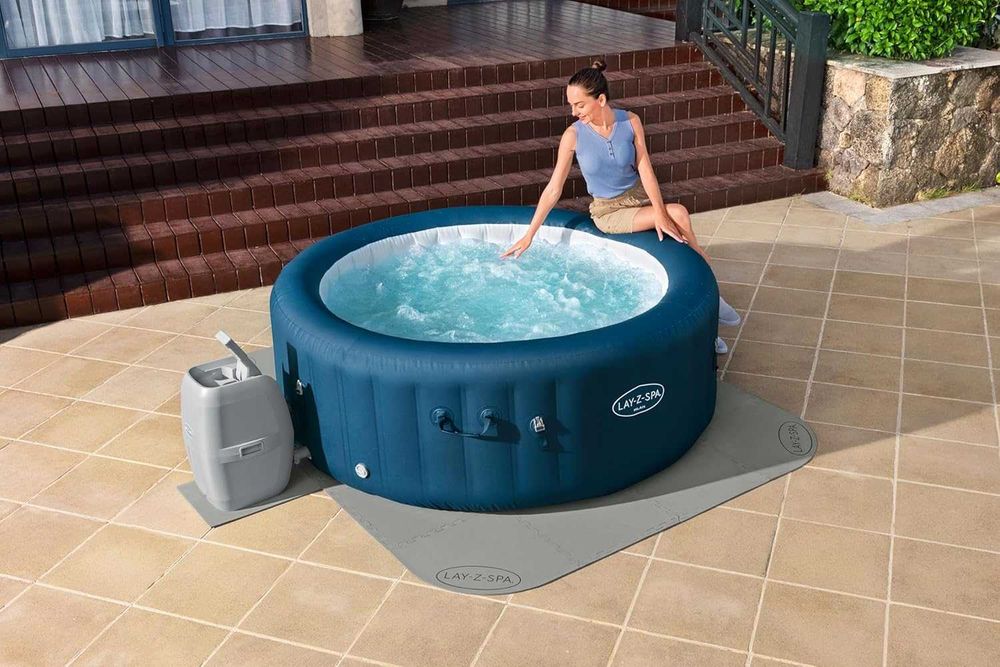 Set placi de protectie pentru podea Bestway, LAY-Z-SPA, gri,196x196cm