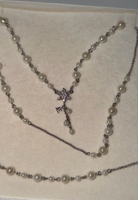 Lantisor /colier argint cu perle