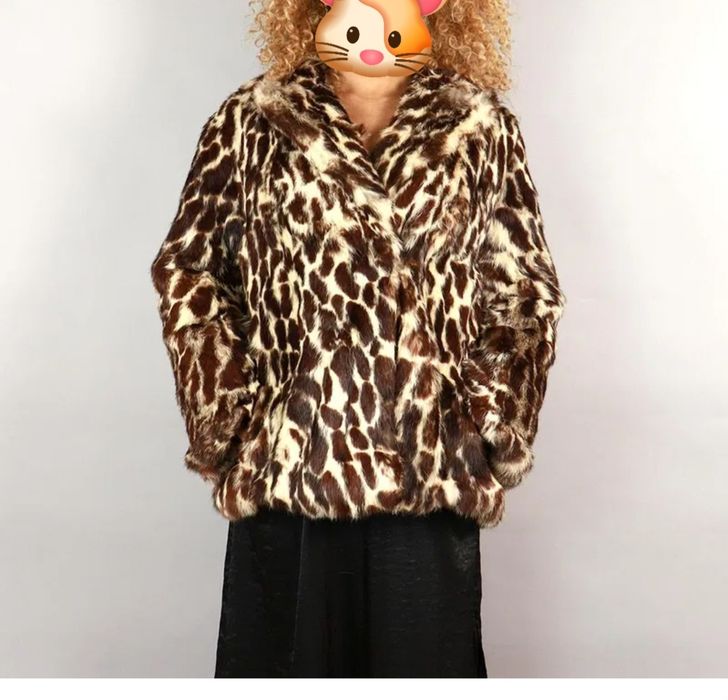 Blana naturala nurca model leopard vintage