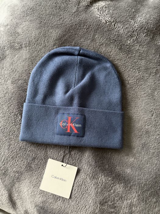 Calvin Klein Monologo patch caciula unisex bleumarin viscoza OS noua