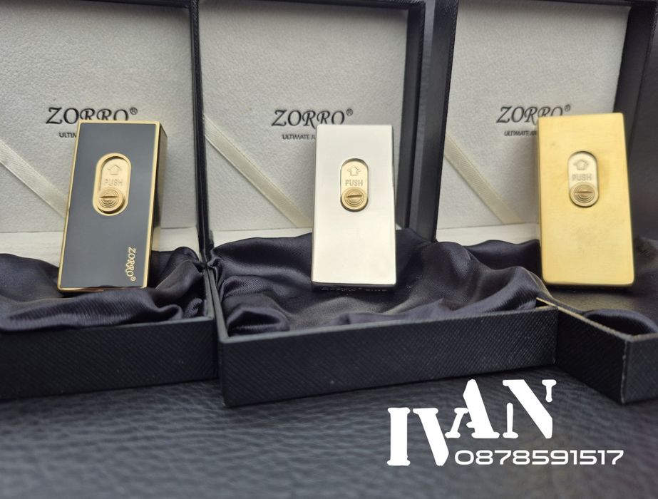 Бензинова запалка ZORRO-(Три цвята)