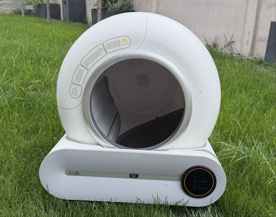 Litiera Automata Smart Pisici Grunluft® PurrfectLitter, Auto-Curatare, Sterilizare Automata UV, Senzori Ambientali, Aplicatie Mobila