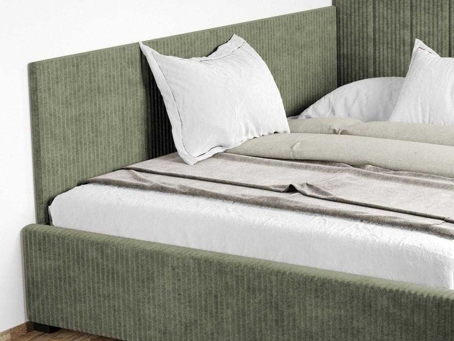 Pat Tapitat de colt saltea de 190 Adam Vernil Poso 47 rabatabil + lada