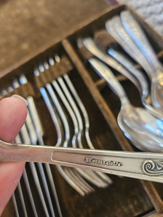 Винтидж комплект прибори в оригинална кутия – СССР / Набор столовый