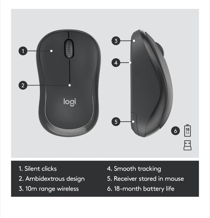 tastatura si mouse Logitech MK295 Silent, layout US INTL, Graphite