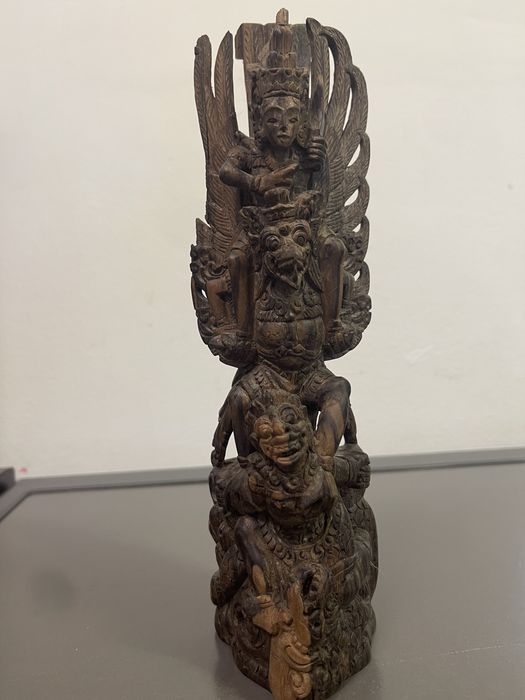 Statueta sculptată manual anul 1880-1920 ,vishnu garuda krishna