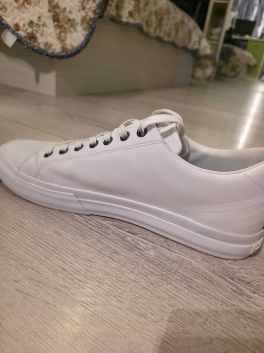 Pantofi sport Tommy Hilfiger low-cut de piele, Alb, 44