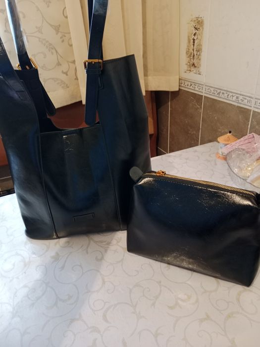 Сумка шоппер кожаная