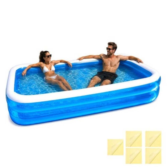 Надуваем градински басейн 262x175x50 см – голям семеен PVC басейн за деца и възрастни, 700 л