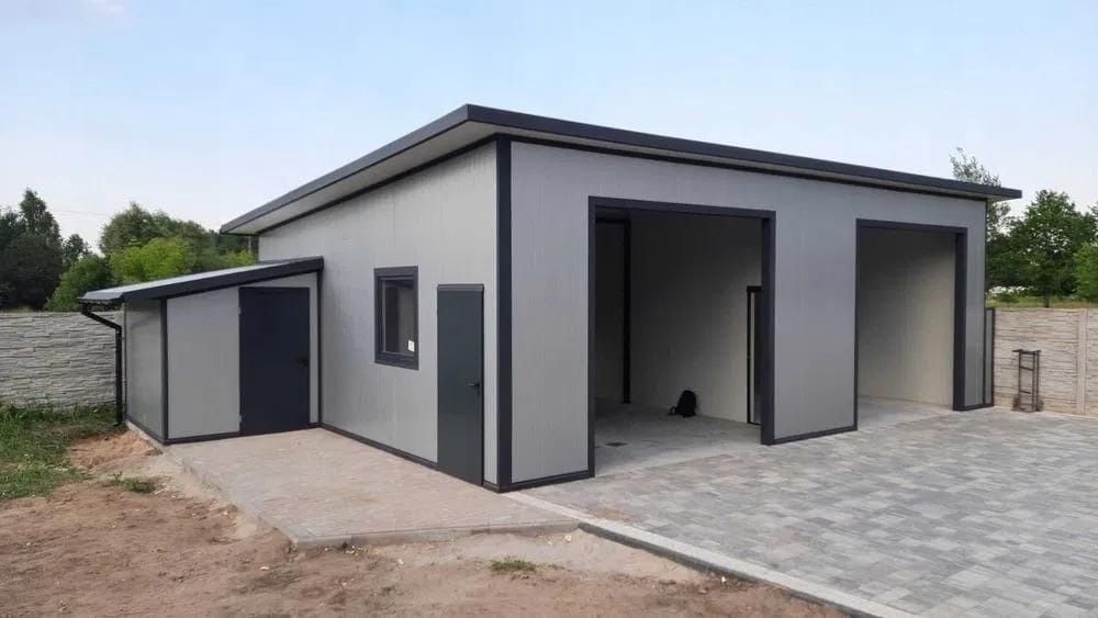 Vand garaje din profil metalic  8 x 6m