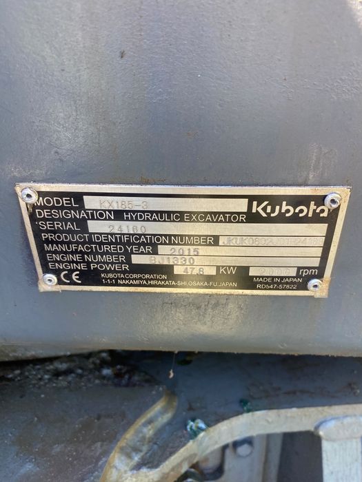 Vand exacvator Kubota KX 185-3