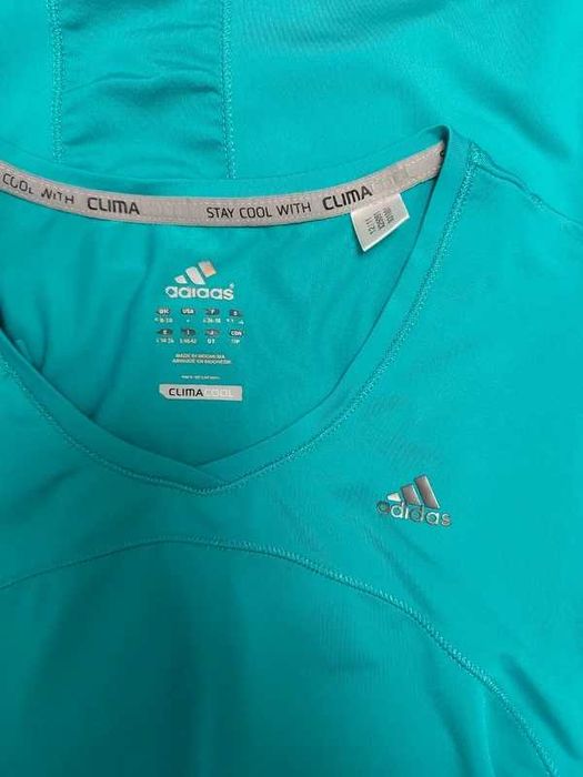 Lot 2 tricouri Adidas fitness, mărimea S, culori turcoaz și albastru