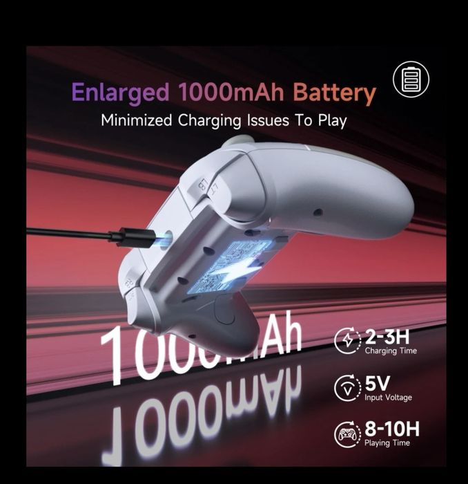 Геймпад EasySMX X20, RGB, с ефект на Хол, 2,4 ГГц/Bluetooth, черен, безжичен контролер