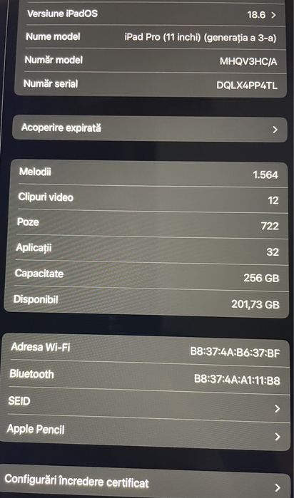 Ipad PRO - generatia 3 - impecabil, ca nou (cu tastatura si pencil)