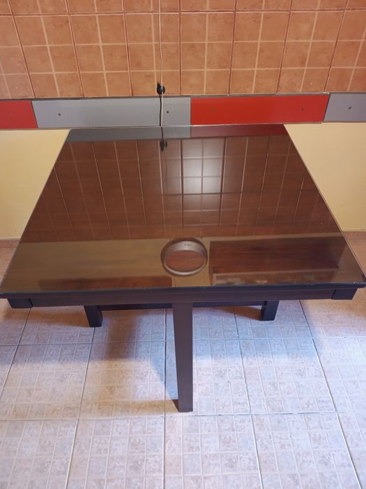 Masa Mobexpert cu 4 tabureti, wenge – stare foarte buna