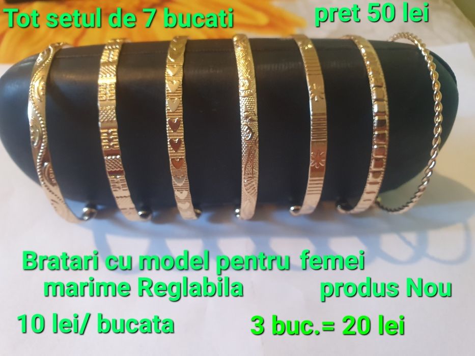 Bratari aurite cu model