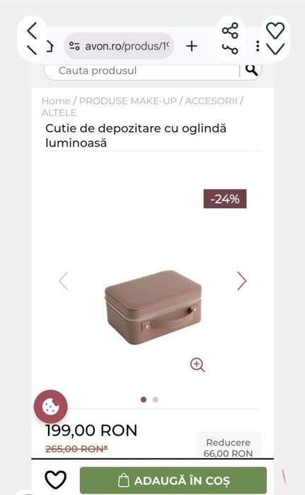 Cutie make up/cosmetice cu oglindă luminoasă Avon Vanity Case