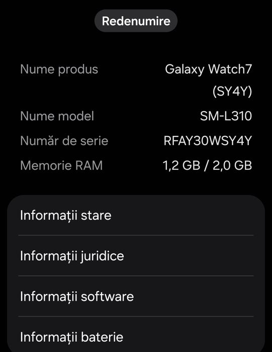 Samsung Watch7, 44mm, BT, Silver, impecabil, garantie