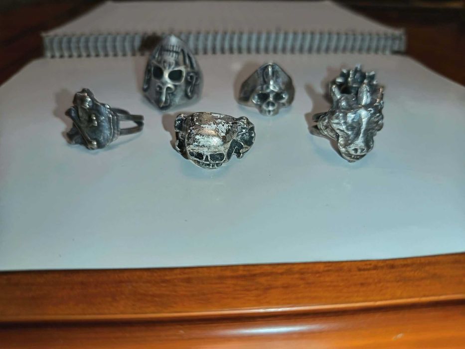 Colectie inele argint(925) cu diferite modele de craniu