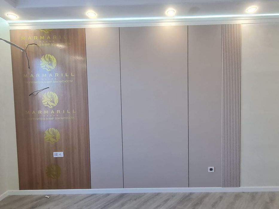 Монтаж бамбуковых  панелей