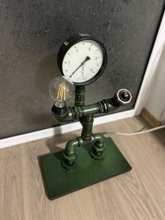 Decoratiune lampa robot steampunk industrial