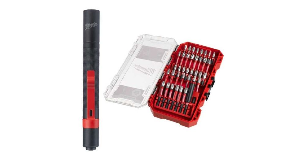 ПРОМОЦИЯ!Ударни битове за винтоверт с фенерче Milwaukee