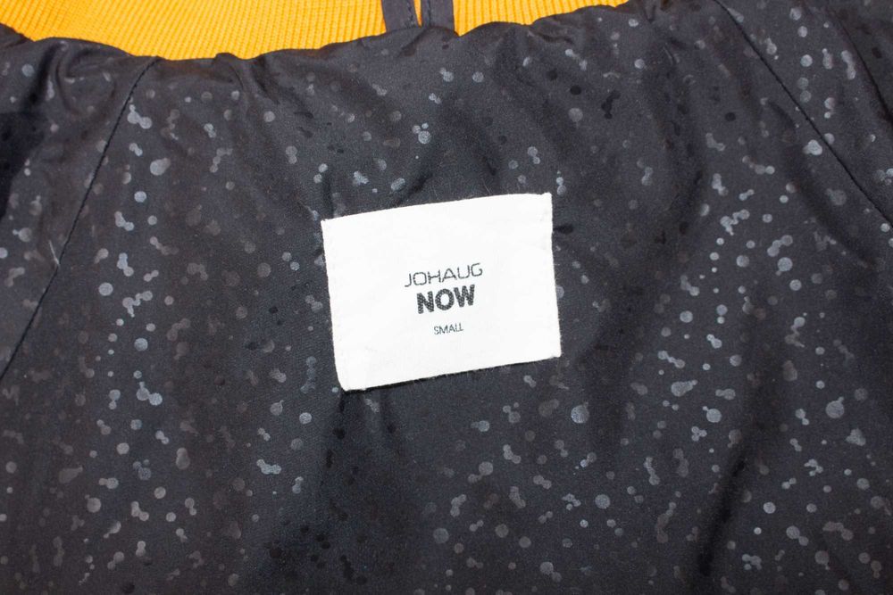 JOHAUG дамско пухено яке цвят горчица бомбер пълнеж пух пера S