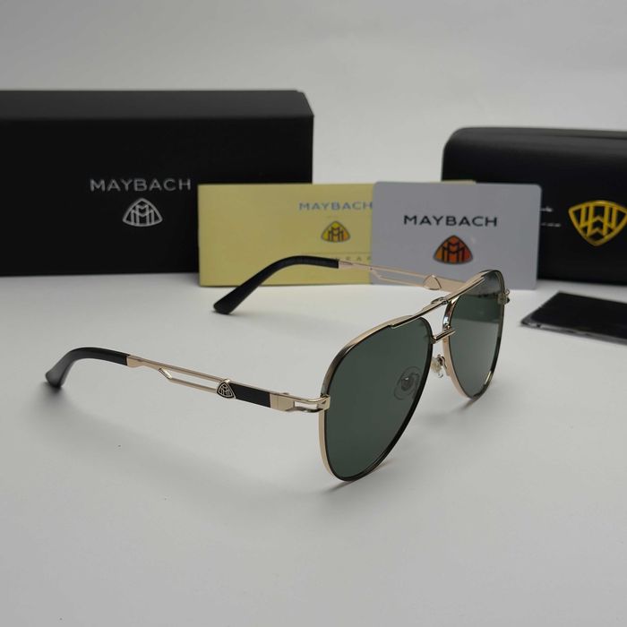Слънчеви очила Aviator Premium Златни със зелени стъкла Класика UV400 CE