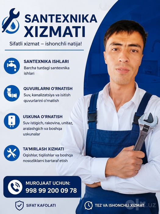 Santehnik xizmati 24/7