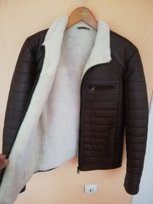 Geaca piele bărbati Azzaro L cu blana