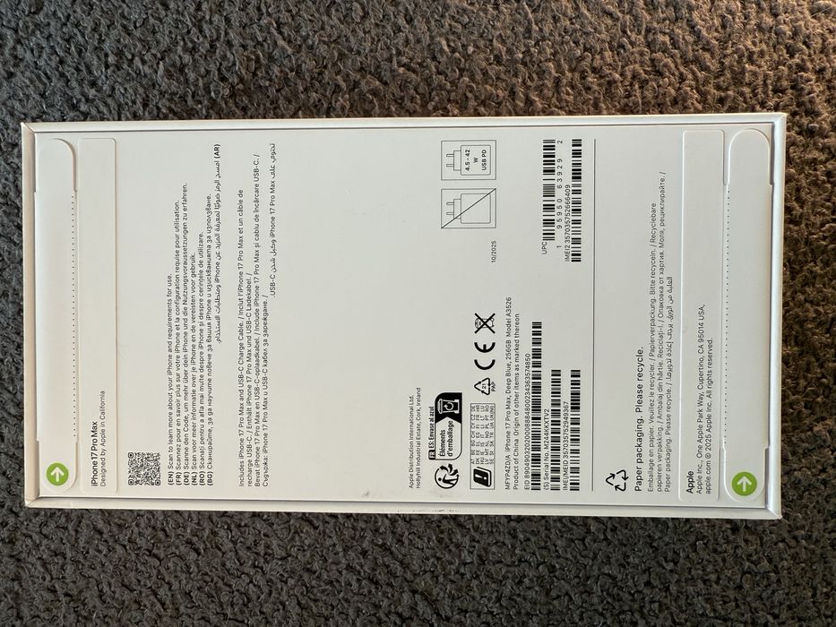 Iphone 17 Pro Max 256GB Deep Blue