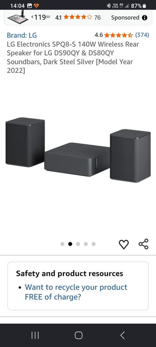 Sistem 2.0 wireless LG noi