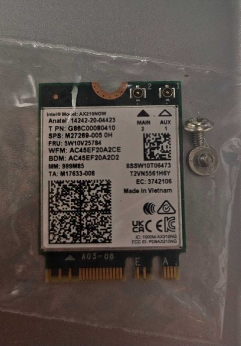 Placa Wifi Intel AX210ngw + antene