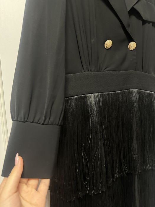 Черна рокля с колан