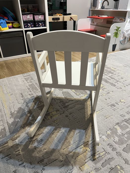Scaun balansoar lemn alb Ikea
