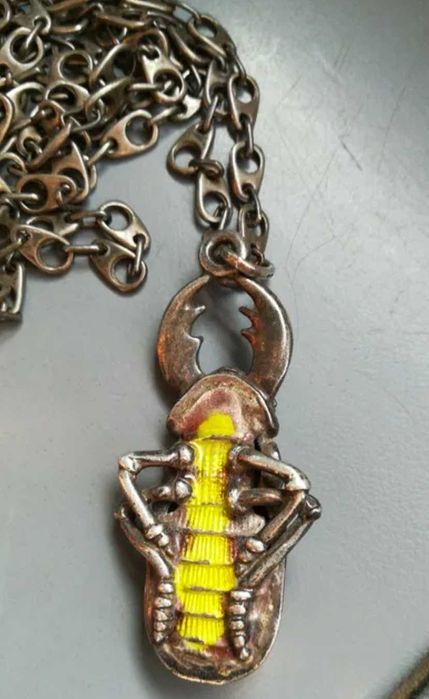 Lant si pandant Lucanus cervus argint