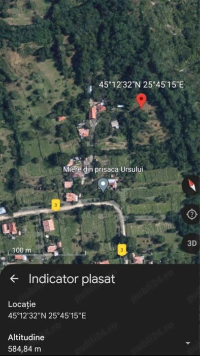 Teren 1600 mp Podu Cheii   lângă Baraj Paltinu  ideal cabane,   casă vacanță