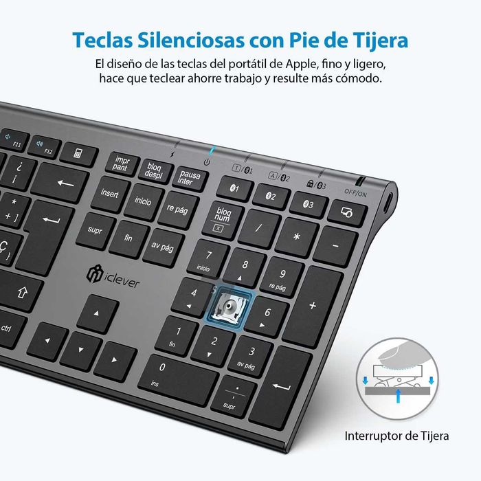 Tastatura Bluetooth Wireless, Multi-Dispozitiv, Reincarcabila, QWERTY