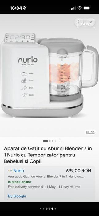 Aparat de Gatit cu Abur si Blender 7in1 Nurio