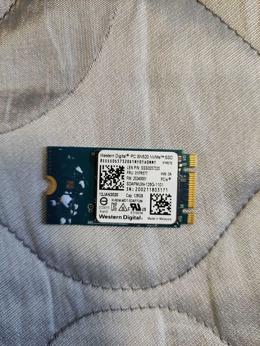SSD WDC PC SN520 128GB (NVMe) ползван на лаптоп