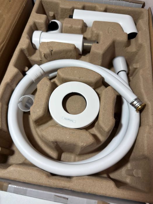 Hansgrohe Bidette S baterie bideu cu set de duș ascuns alb