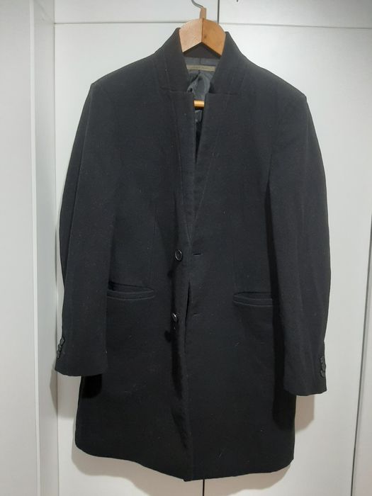 Черно вълнено палто Zara