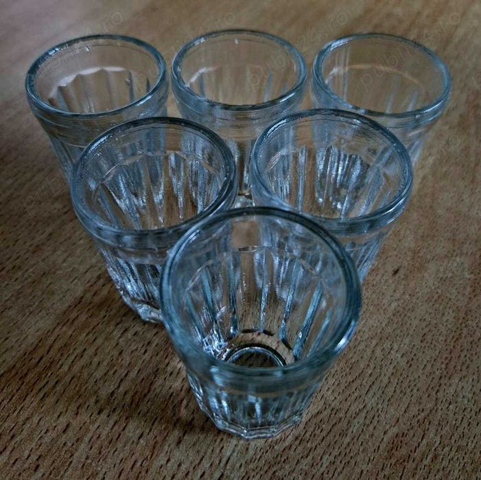 6 pahare mici sticla shot tarie
