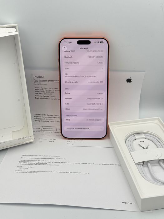 iPhone 17 Pro Max Nou, Factura, Garantie