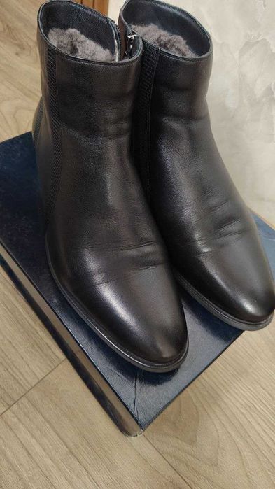 Мужские зимние кожаные ботинки