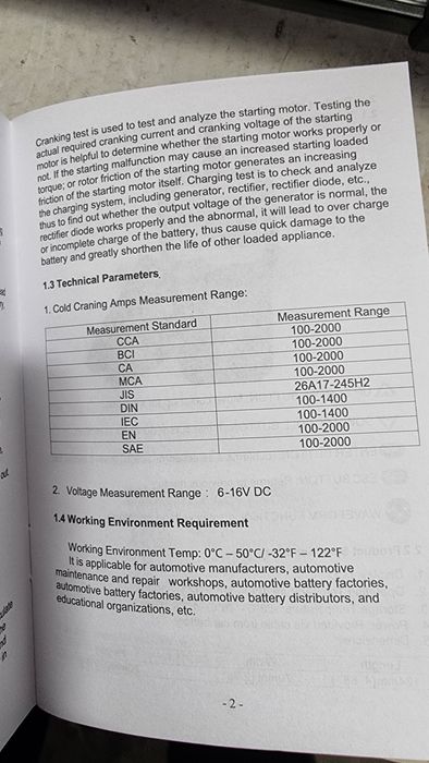 Тестер за акумулатор,стартер и алтернатор