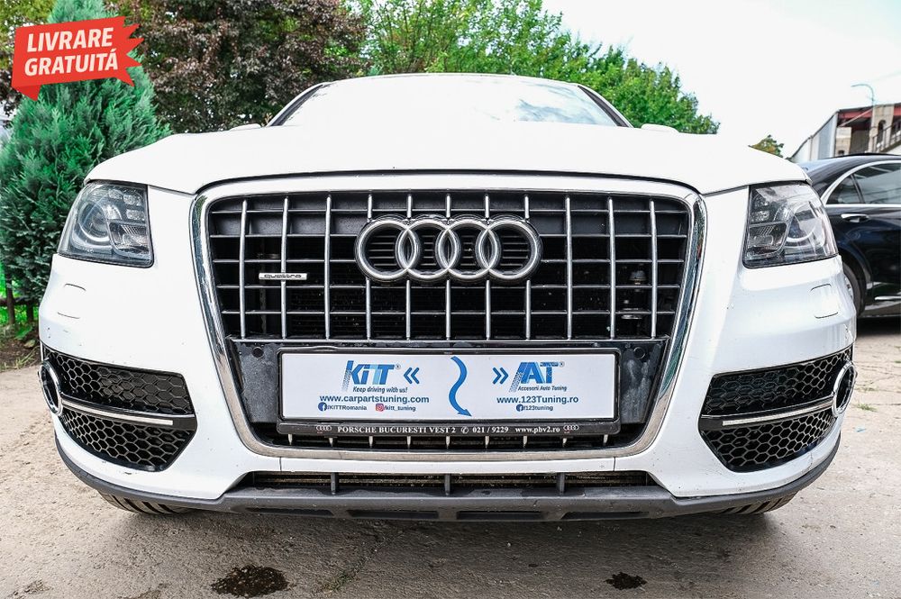 Grile Laterale Audi Q5 SUV 8R (2008-2011) RS Design Negru Lucios Chrom